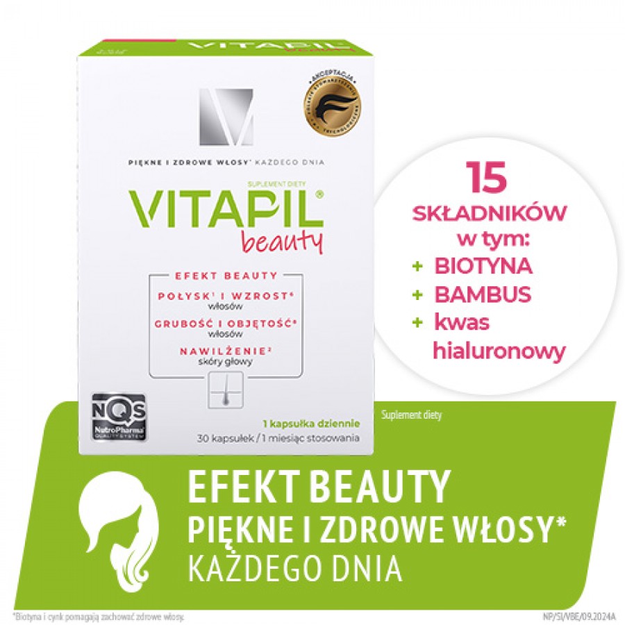Miniaturka artykułu - #0 VITAPIL&reg; beauty &ndash; na gładkie i lśniące włosy, 30 kapsułek