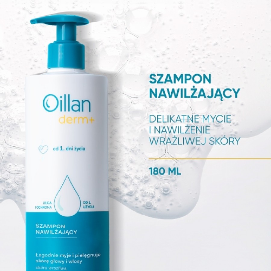 Miniaturka artykułu - #0 OILLAN Derm+ Szampon nawilżający, 180ml