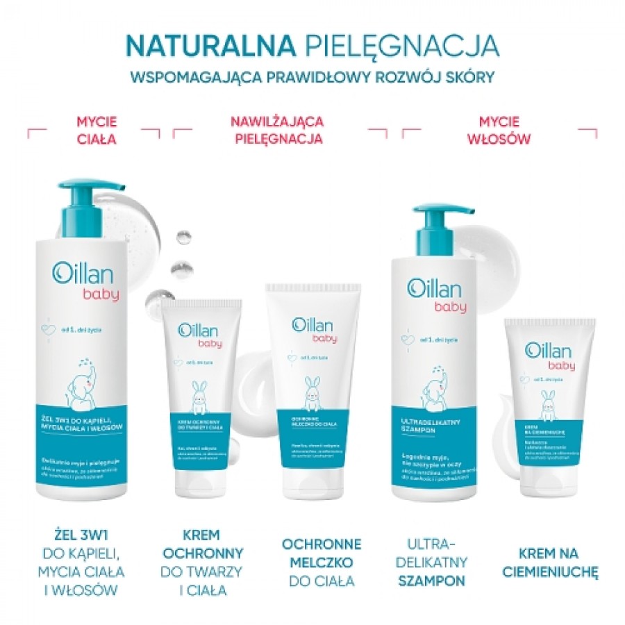Zdjęcie produktu - 5 OILLAN BABY - żel do mycia ciała i włos&oacute;w 3w1 od 1. dnia życia, 400ml