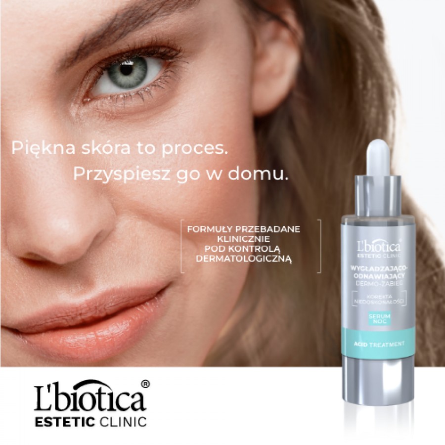Miniaturka artykułu - #0 L'BIOTICA Estetic Clinic Acid Treatment Wygładzająco-odnawiające serum na noc, 30ml