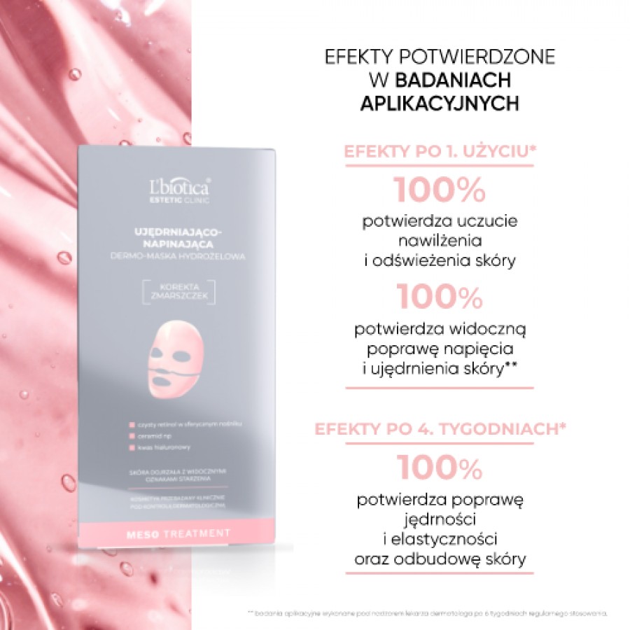 Zdjęcie produktu - 1  L'BIOTICA Estetic Clinic Meso Treatment Ujędrniająco-napinająca dermo-maska hydrożelowa do twarzy, 23ml/1szt.