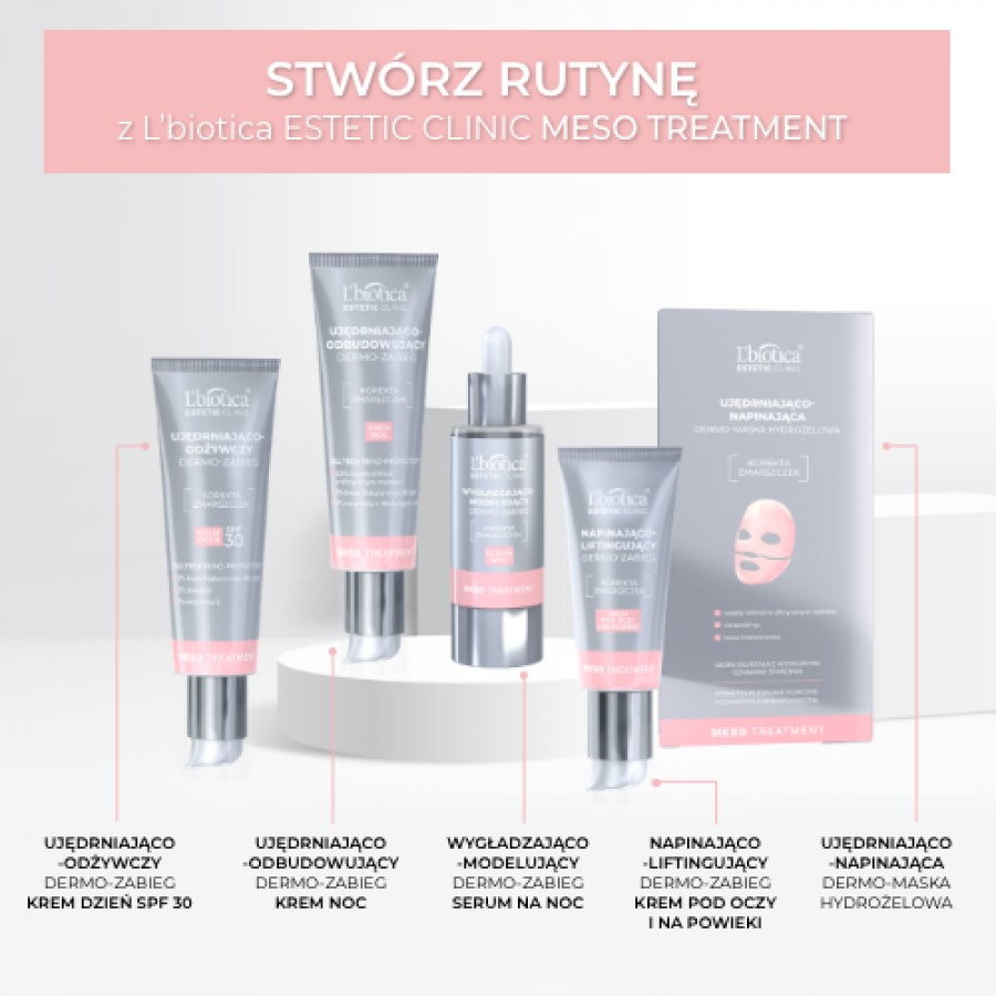 Zdjęcie produktu - 5  L'BIOTICA Estetic Clinic Meso Treatment Ujędrniająco-napinająca dermo-maska hydrożelowa do twarzy, 23ml/1szt.