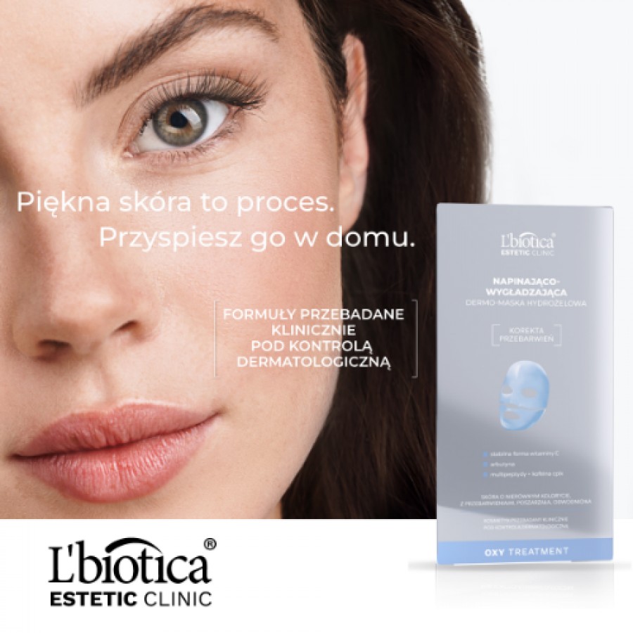 Miniaturka artykułu - #0 L'BIOTICA Estetic Clinic Oxy Treatment Napinająco-wygładzająca dermo-maska hydrożelowa do twarzy, 23ml/1szt.