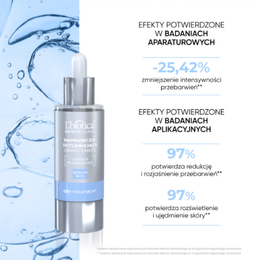 Miniaturka artykułu - #1  L'BIOTICA Estetic Clinic Oxy Treatment Naprawczo-dotleniający dermo zabieg Serum na noc, 30ml