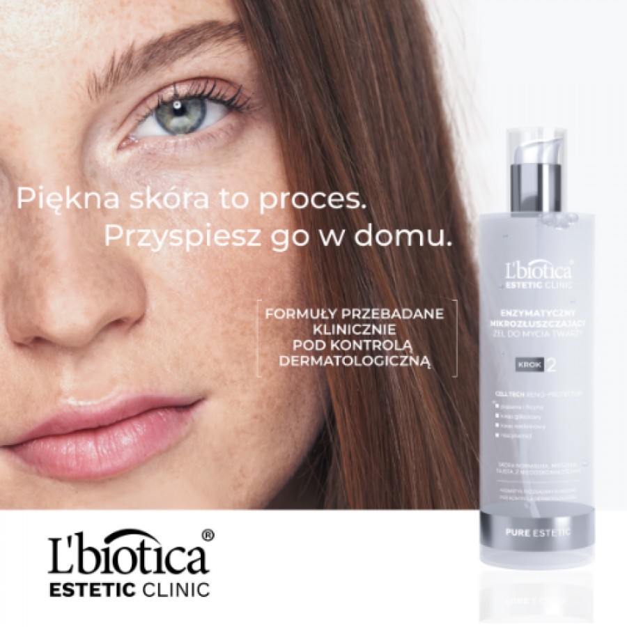 Miniaturka artykułu - #0 L'BIOTICA Estetic Clinic Pure Estetic Enzymatyczny mikrozłuszczający żel do mycia twarzy, 200ml
