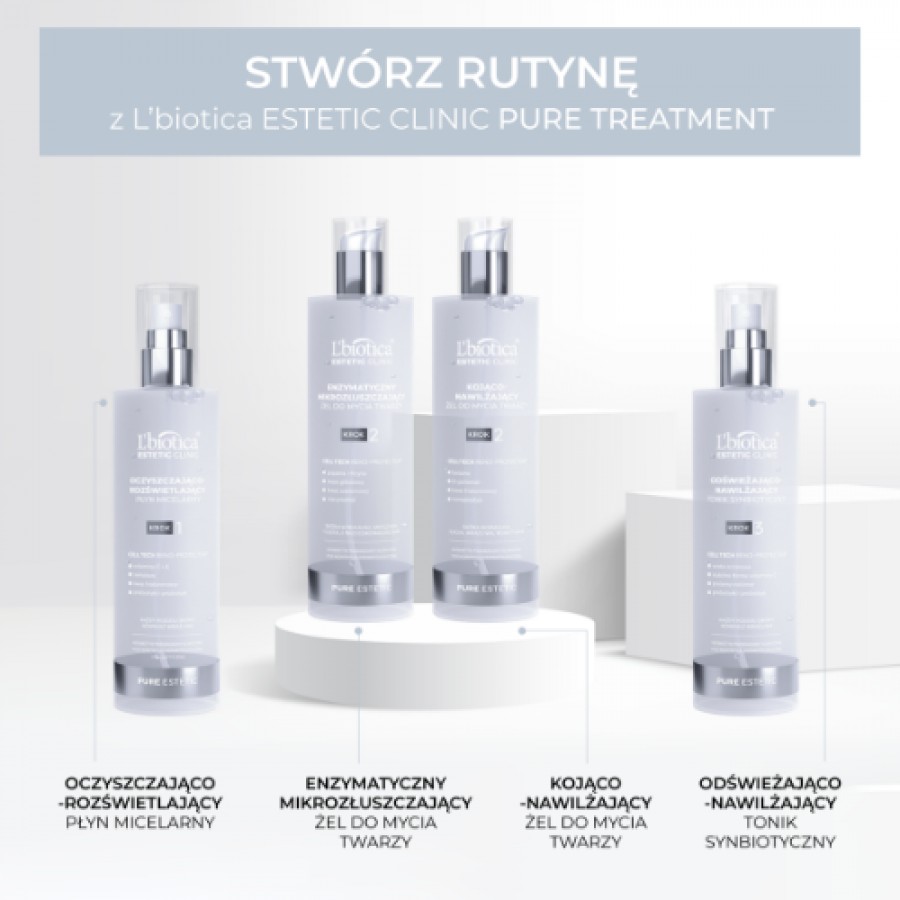 Zdjęcie produktu - 5 L'BIOTICA Estetic Clinic Pure Estetic Enzymatyczny mikrozłuszczający żel do mycia twarzy, 200ml