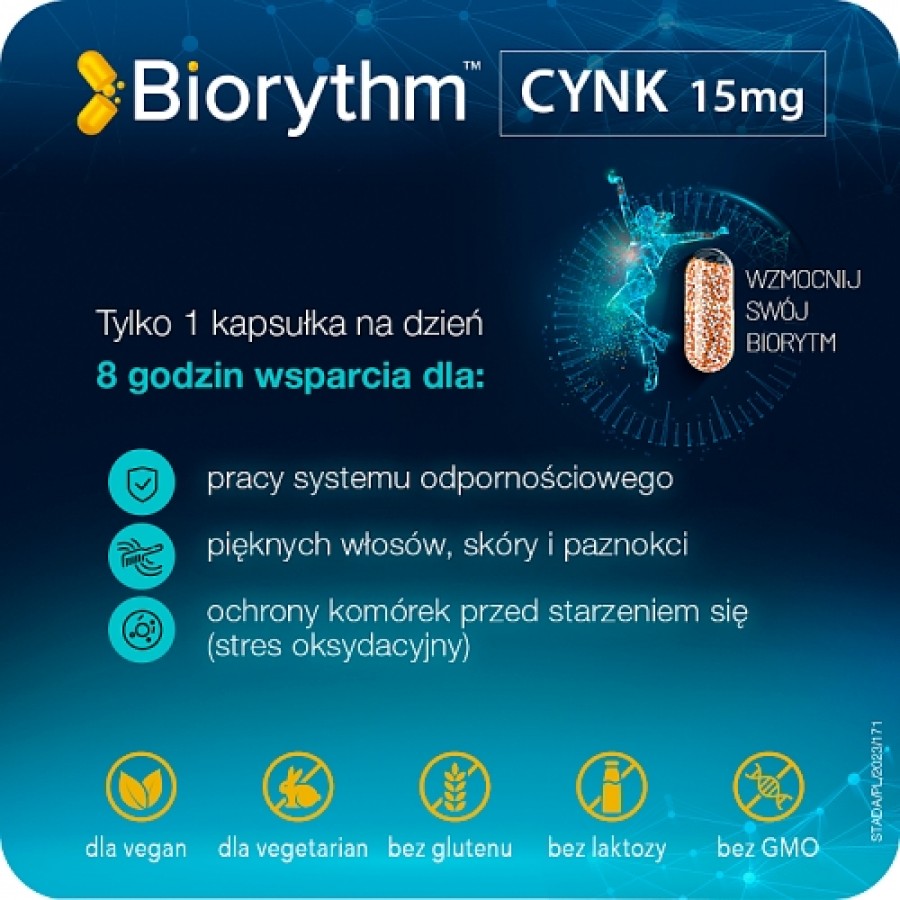 Zdjęcie produktu - 1 Biorythm Cynk 15mg, 30kaps.