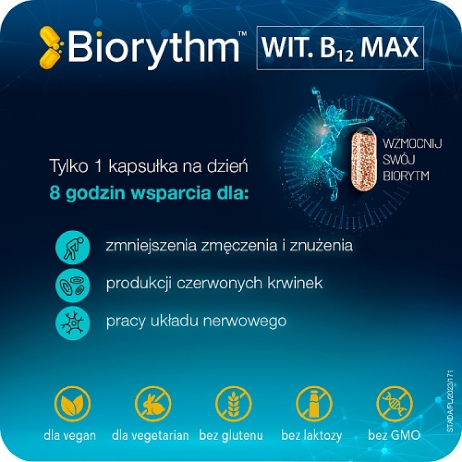Miniaturka artykułu - #1 Biorythm Witamina B12 Max, 30kaps.