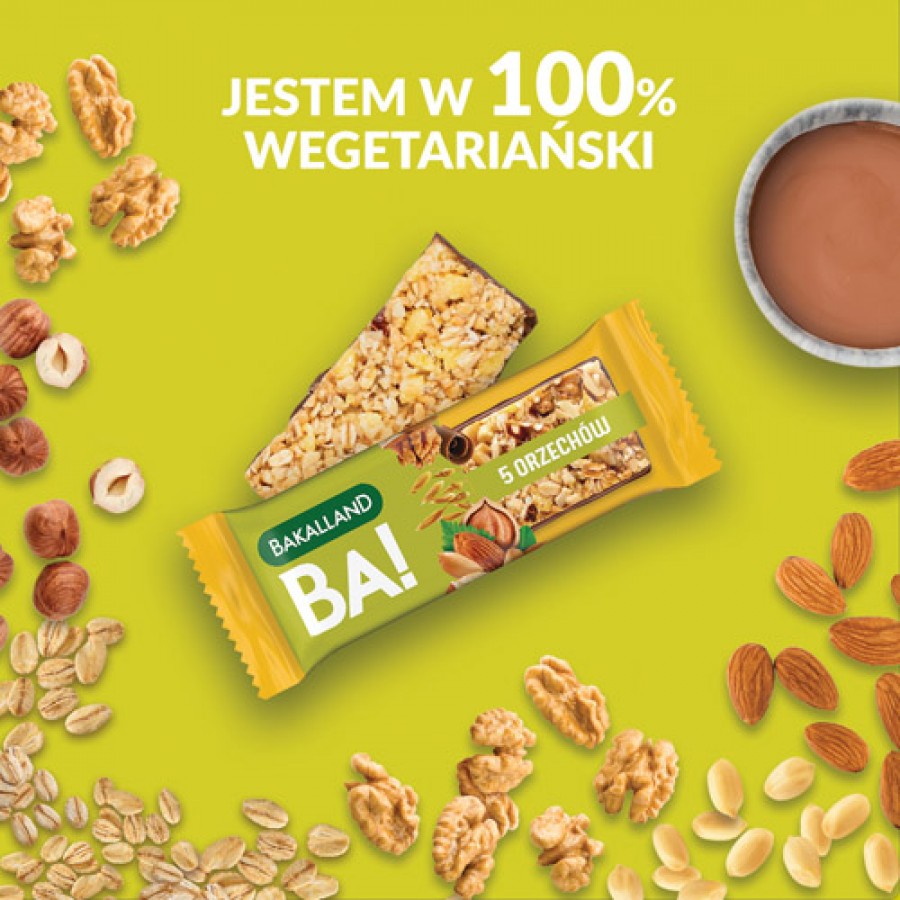 Zdjęcie produktu - 1 BAKALLAND BA! Baton 5 orzech&oacute;w, 40g