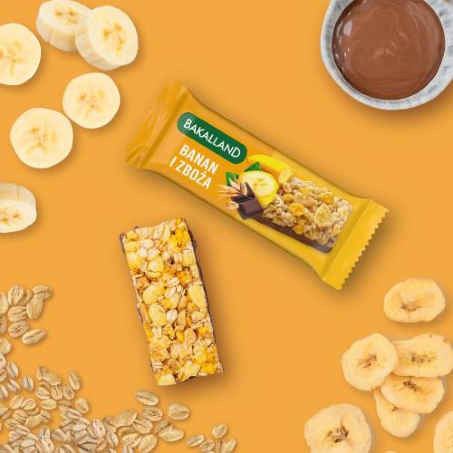 Miniaturka artykułu - #0 BAKALLAND BA! Baton zbożowy Banan, 40g