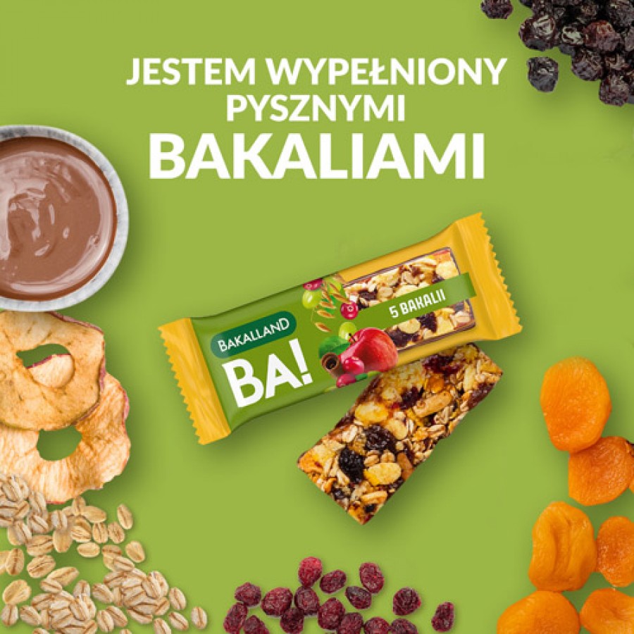 Miniaturka artykułu - #1 BAKALLAND BA! Baton zbożowy 5 bakalii, 40g