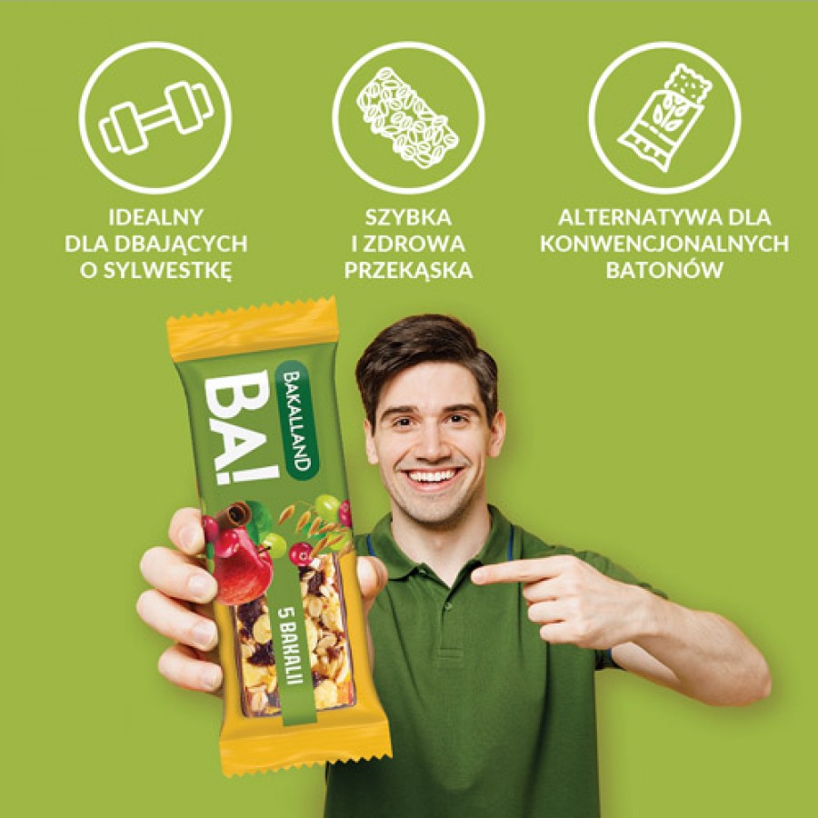 Zdjęcie produktu - 4 BAKALLAND BA! Baton zbożowy 5 bakalii, 40g