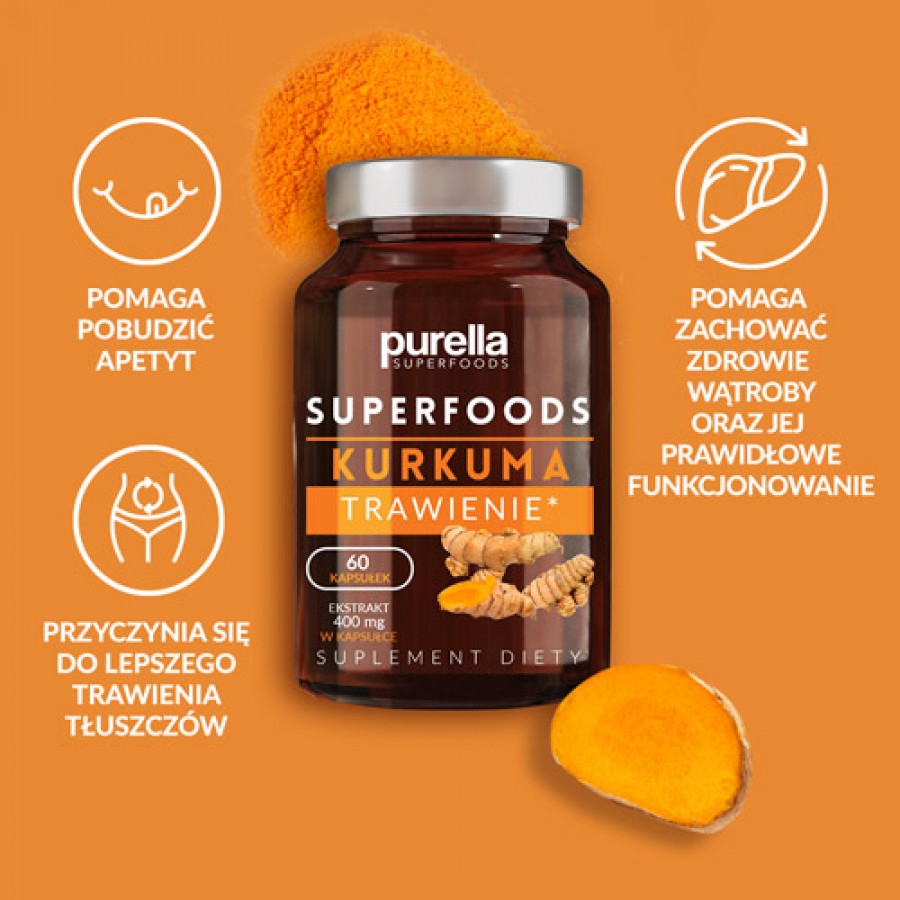 Zdjęcie produktu - 2 PURELLA Kurkuma Trawienie, 60 kapsułek