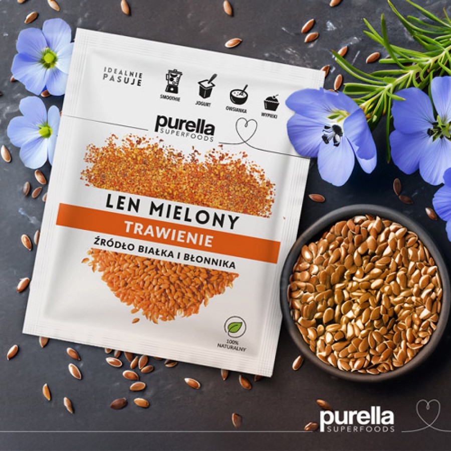 Zdjęcie produktu - 2 PURELLA Len mielony odtłuszczony, 180 g