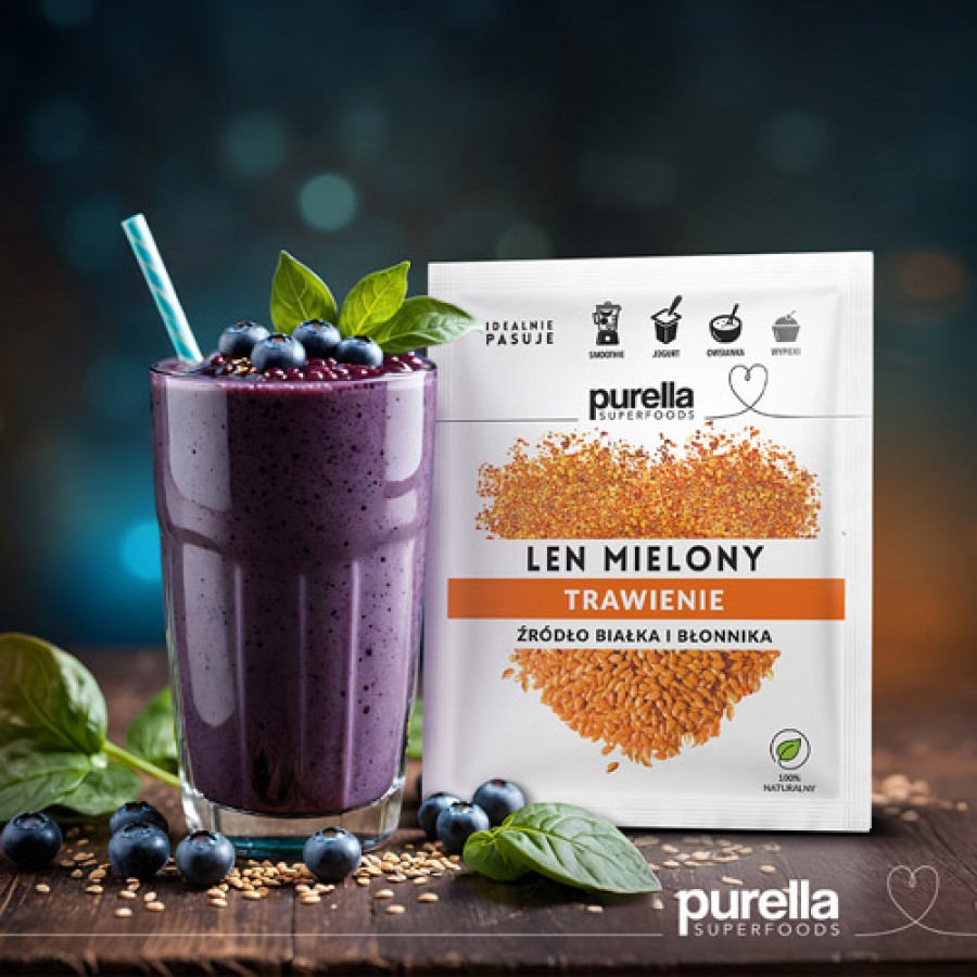 Zdjęcie produktu - 3 PURELLA Len mielony odtłuszczony, 180 g