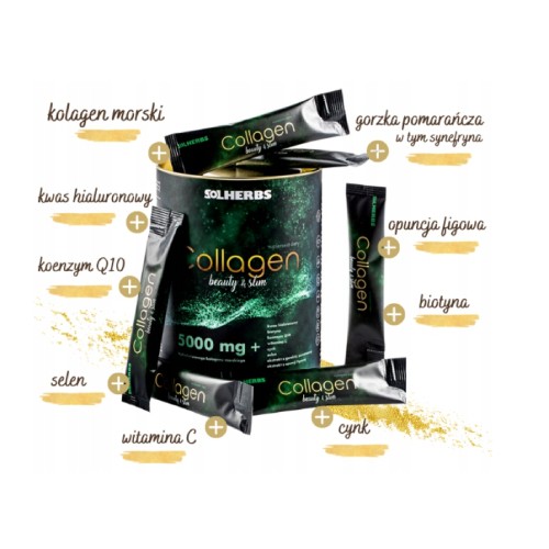 Miniaturka artykułu - #1 SOLHERBS Collagen Beauty&Slim, 30 saszetek