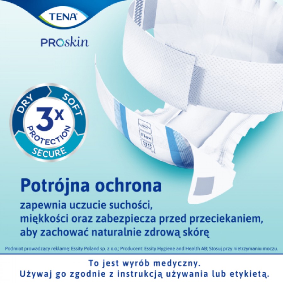 Miniaturka artykułu - #1 TENA Pieluchomajtki ProSkin Flex Plus XL, 30szt.