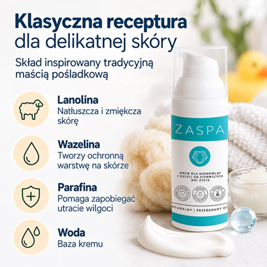 #0 – ZASPA Pieluszkowy Krem dla dzieci od pierwszych dni życia, 50g