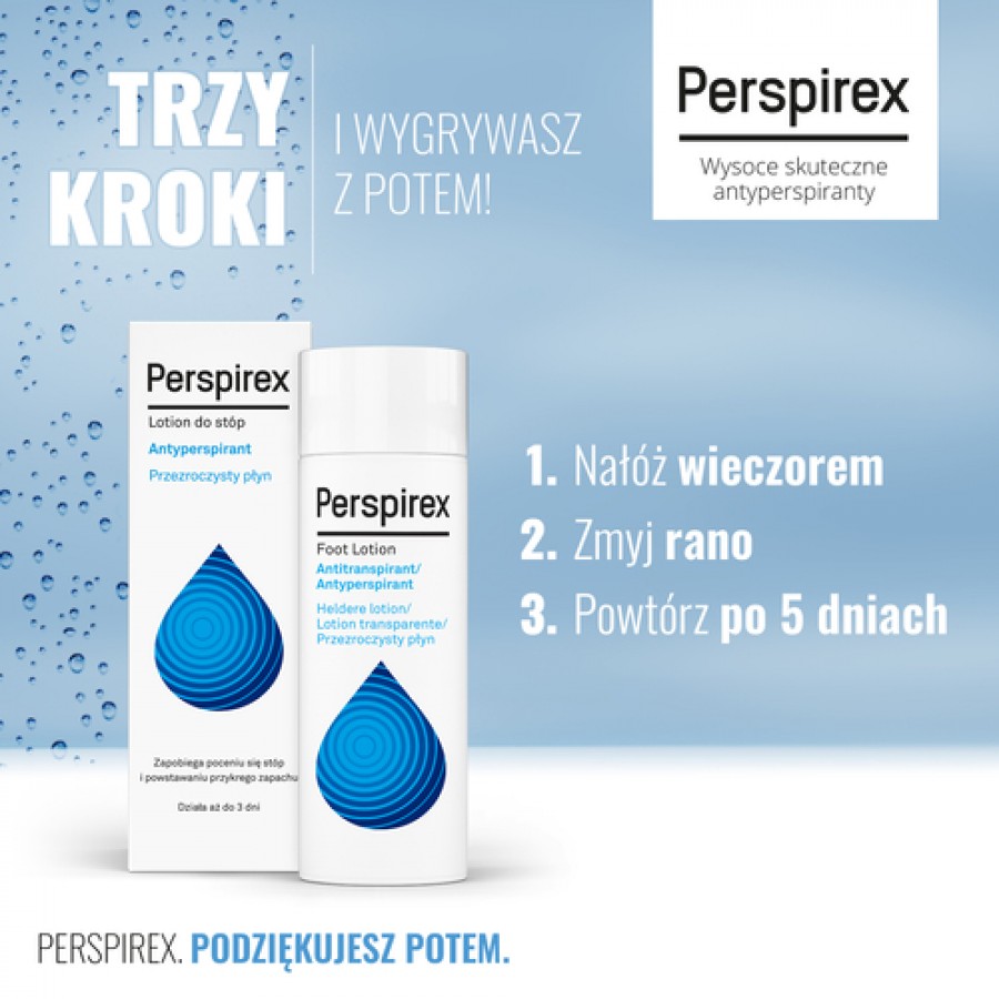 Miniaturka artykułu - #1 Perspirex Foot Lotion Antyperspirant do st&oacute;p, 100 ml