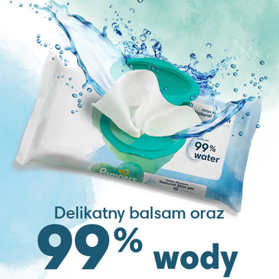 Miniaturka artykułu - #0 Pampers Harmonie Aqua Chusteczki nawilżane, 9x48szt.