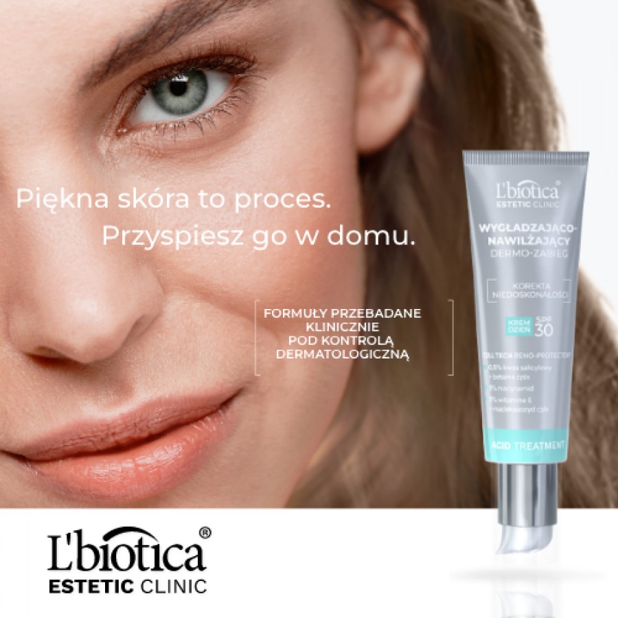 Miniaturka artykułu - #0 L'BIOTICA Estetic Clinic Acid Treatment Wygładzająco-nawilżający dermo-zabieg, krem dzień SPF30, 35ml