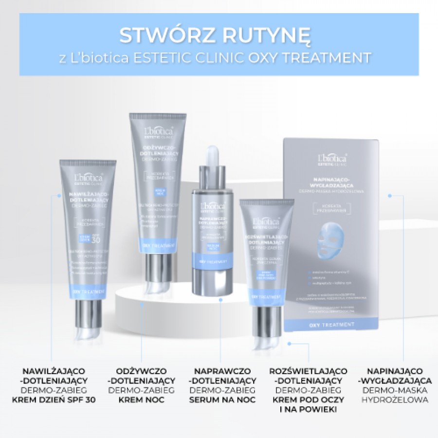 Zdjęcie produktu - 5 L'BIOTICA Estetic Clinic Oxy Treatment Rozświetlająco-dotleniający dermo-zabieg - Krem pod oczy i na powieki, 15ml 