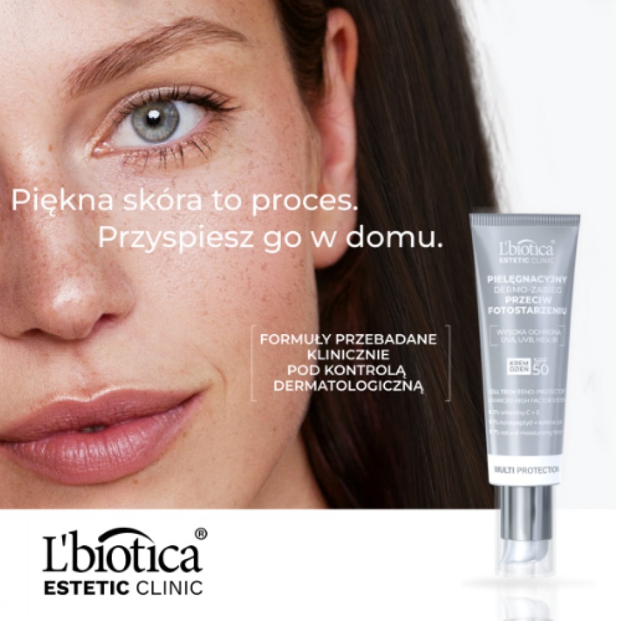 Zdjęcie produktu - 0 L'BIOTICA Estetic Clinic Multi Protection Pielęgnacyjny Dermo-Zabieg Krem dzień SPF50, 35ml 