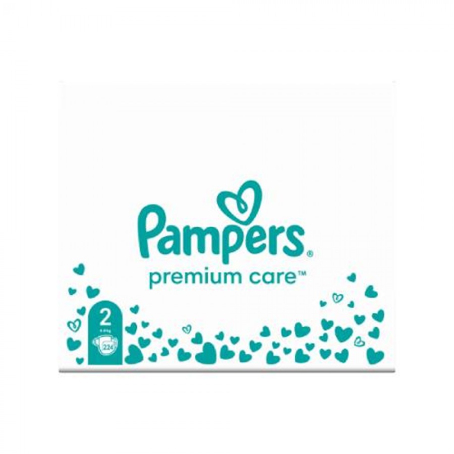 Miniaturka artykułu - #0 Pampers Pieluchy Premium Care 2 Mini 4-8kg, 224szt.
