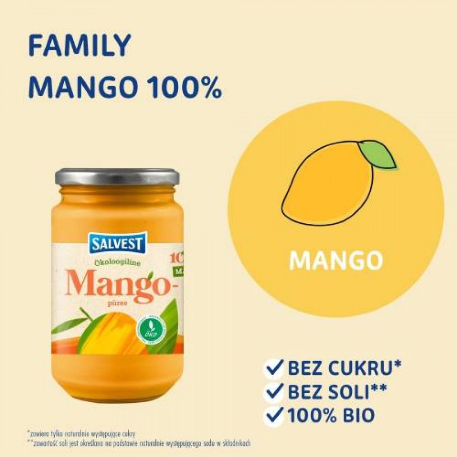 Miniaturka artykułu - #0 SALVEST Family BIO Mango 100%, 450 g