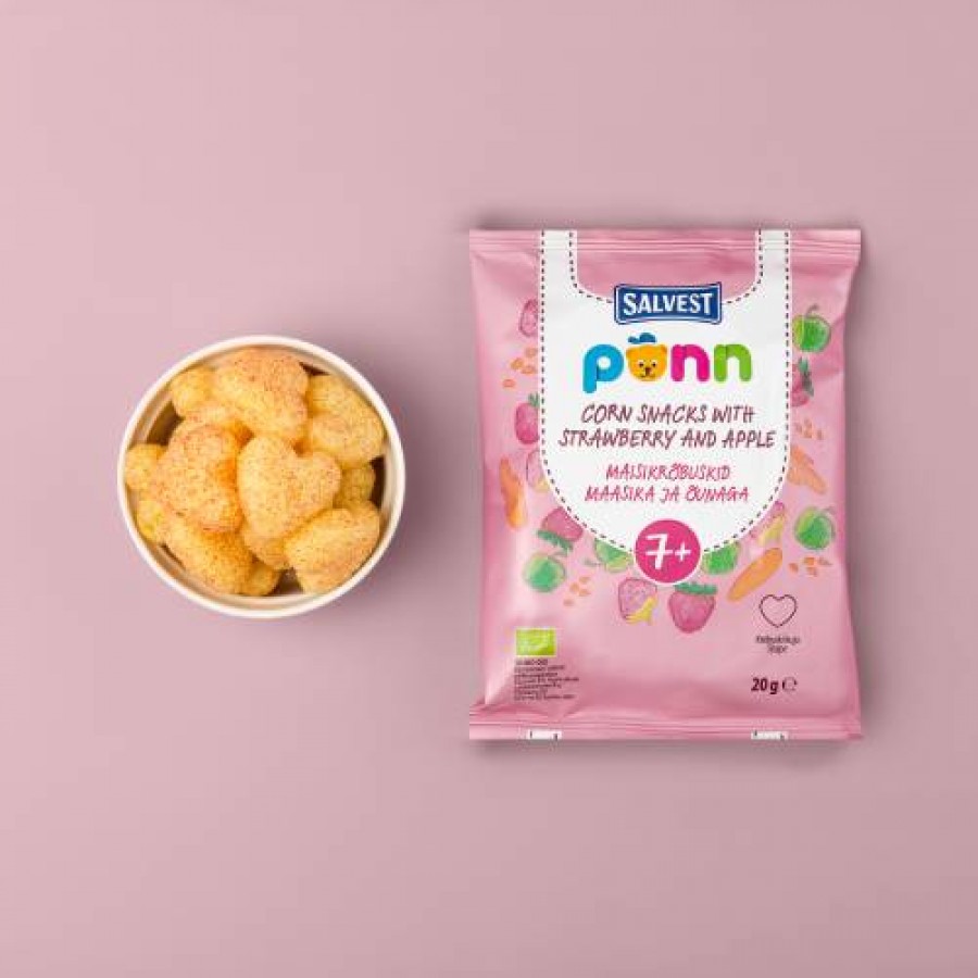 Miniaturka artykułu - #1 SALVEST P&Otilde;NN BIO Chrupki truskawkowe, 20 g