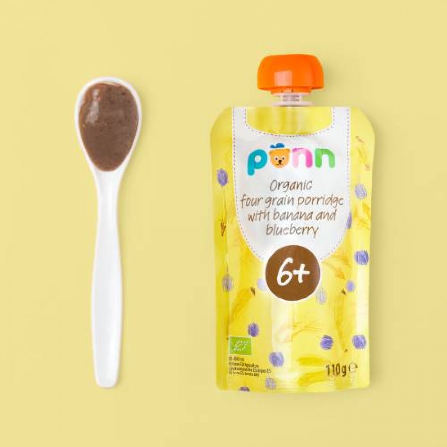 Miniaturka artykułu - #1 SALVEST P&Otilde;NN BIO Banan z jagodami i płatkami zb&oacute;ż, 110 g