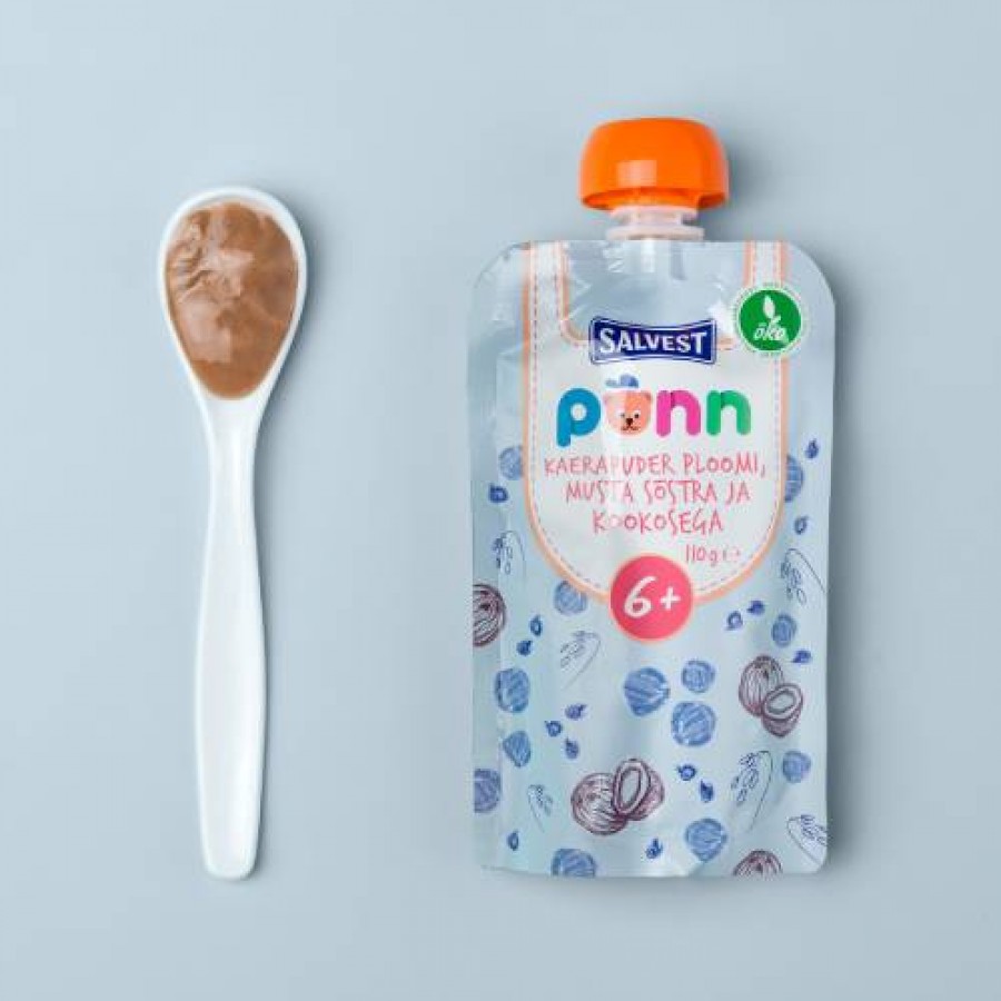 Miniaturka artykułu - #1 SALVEST P&Otilde;NN BIO Owsianka ze śliwką, czarną porzeczką i kokosem, 110g