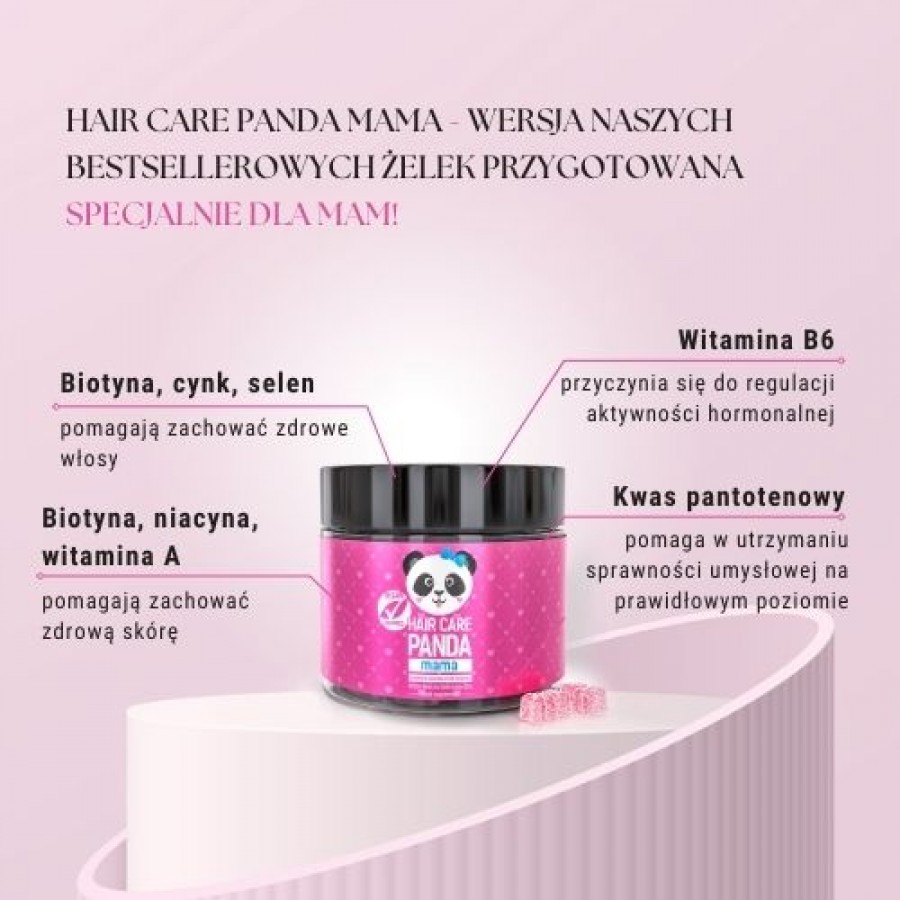 Zdjęcie produktu - 1 Noble Health Hair Care Panda Mama żelki, 30szt.