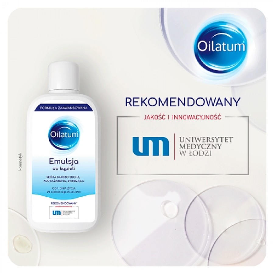 Zdjęcie produktu - 3 Oilatum Formuła Zaawansowana Emulsja do kąpieli dla sk&oacute;ry bardzo suchej, podrażnionej, swędzącej, 400 ml