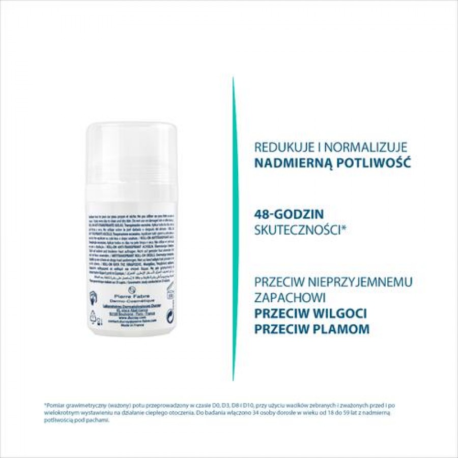 Miniaturka artykułu - #1 DUCRAY Hidrosis Control Antyperspirant w kulce roll-on, 40ml