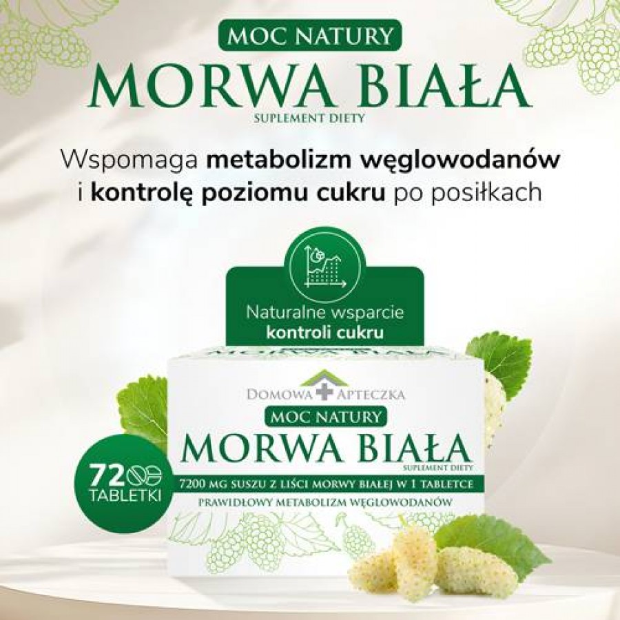 Miniaturka artykułu - #0 DOMOWA APTECZKA Moc Natury Morwa Biała, 72 tabl.