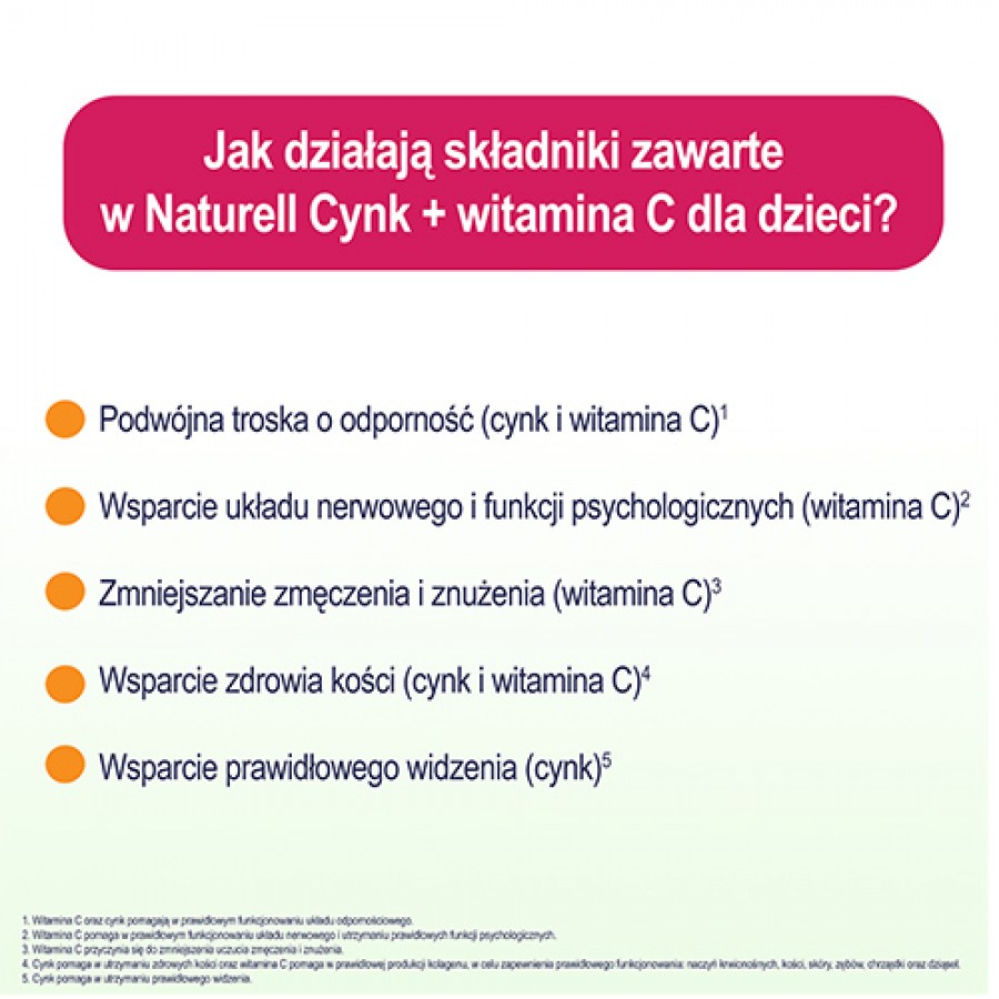 Miniaturka artykułu - #1 Naturell Cynk + Witamina C dla dzieci, 60 tabletek do żucia