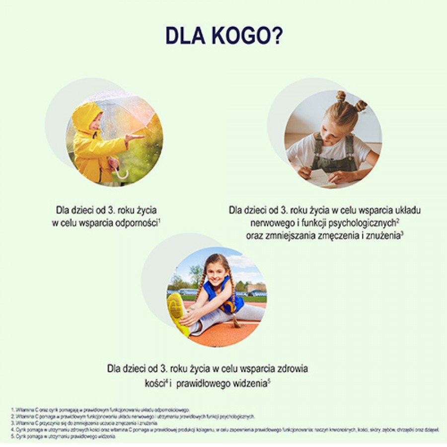 Zdjęcie produktu - 2 Naturell Cynk + Witamina C dla dzieci, 60 tabletek do żucia