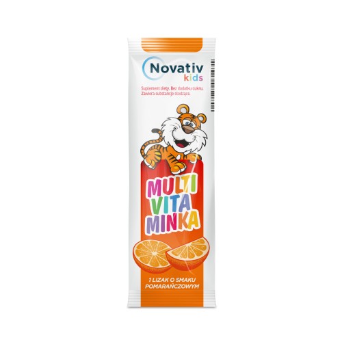 Miniaturka artykułu - #0 Novativ Kids Lizak Multivitaminka smak pomarańczowy, 1szt.