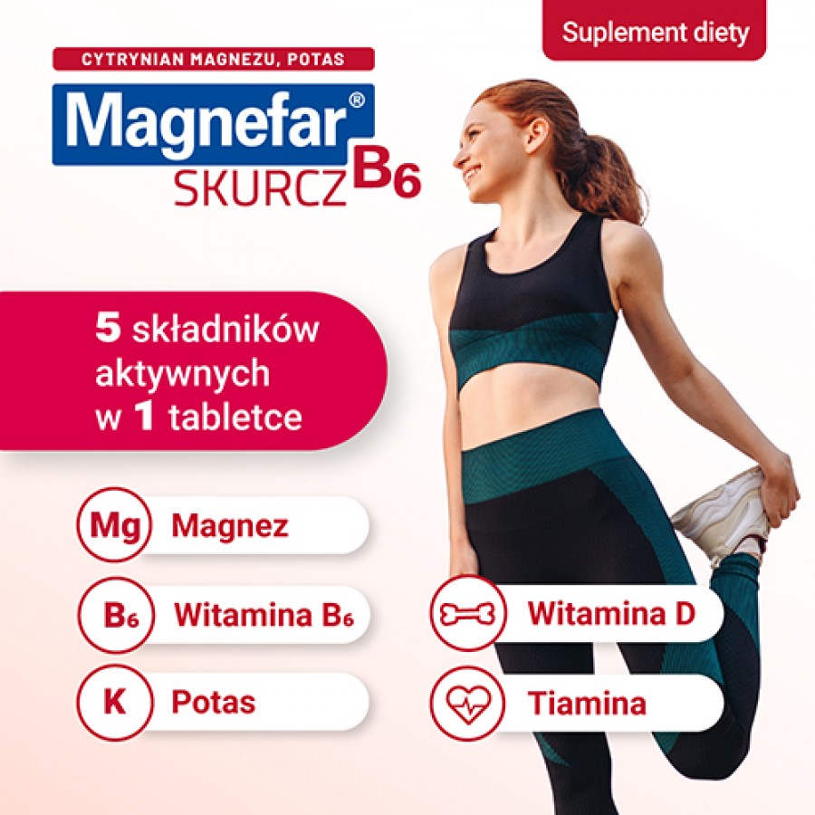 Zdjęcie produktu - 1 Magnefar B6 Skurcz, 30 tabletek powlekanych