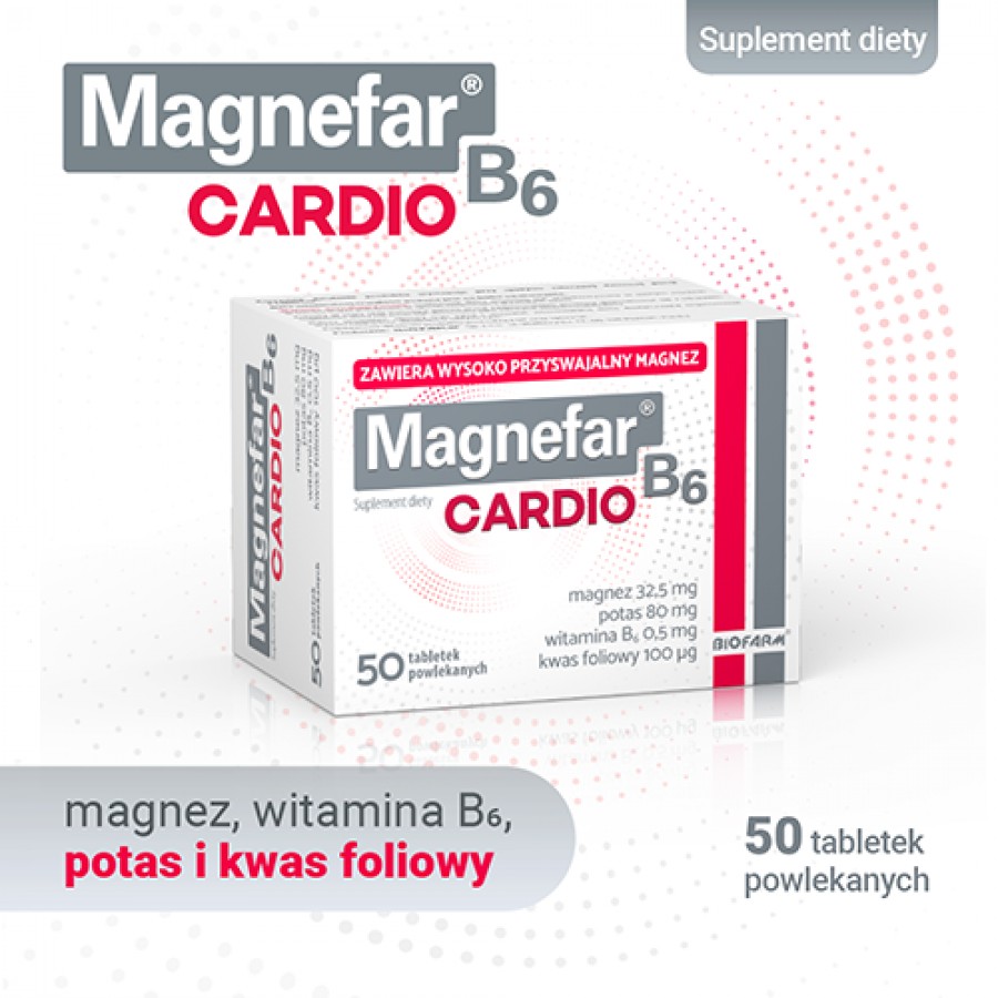Zdjęcie produktu - 0 Magnefar B6 Cardio, 50 tabletek