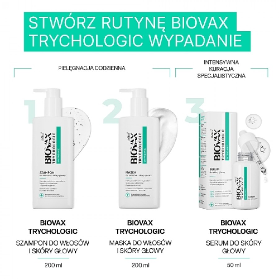 Zdjęcie produktu - 4 BIOVAX Trychologic Wypadanie Serum do sk&oacute;ry głowy, 50ml