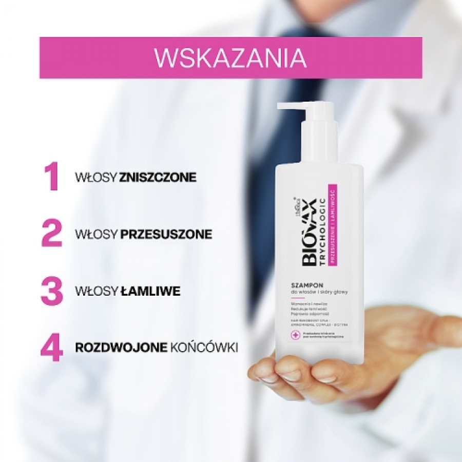 Zdjęcie produktu - 1 BIOVAX Trychologic Przesuszenie i Łamliwość Szampon do włos&oacute;w i sk&oacute;ry głowy, 200ml