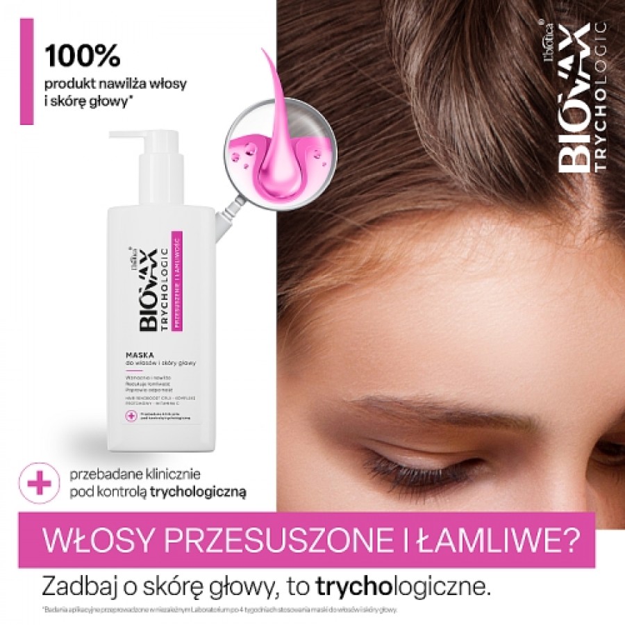 Miniaturka artykułu - #0 BIOVAX Trychologic Przesuszenie i Łamliwość Maska do włos&oacute;w i sk&oacute;ry głowy, 200ml