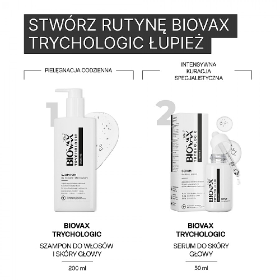 Zdjęcie produktu - 4 BIOVAX Trychologic Siwienie Serum do sk&oacute;ry głowy, 50ml