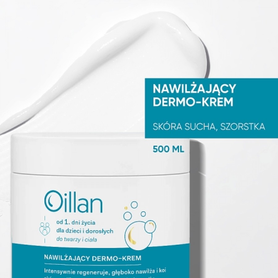 Miniaturka artykułu - #0 OILLAN Nawilżający dermo-krem do twarzy i ciała, 500ml