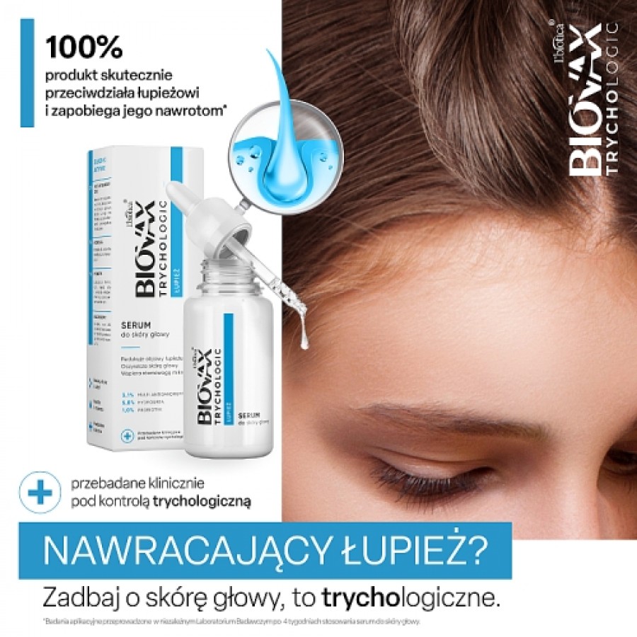 Miniaturka artykułu - #0 BIOVAX Trychologic Łupież Serum do sk&oacute;ry głowy, 50ml