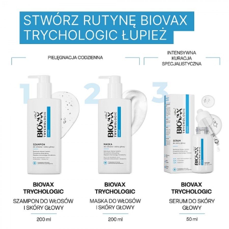 Zdjęcie produktu - 4 BIOVAX Trychologic Łupież Serum do sk&oacute;ry głowy, 50ml