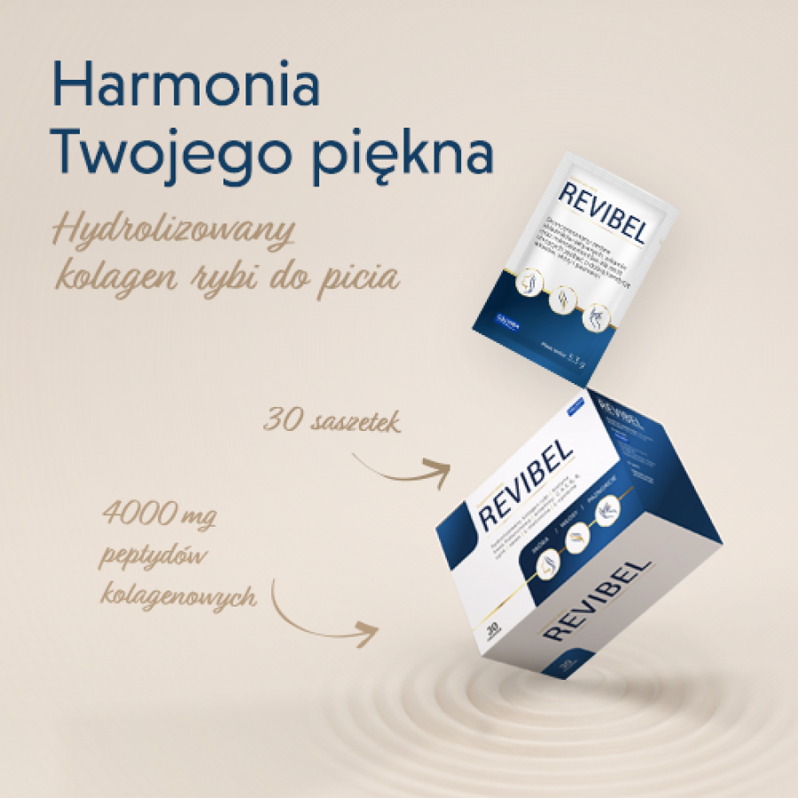 Zdjęcie produktu - 0 Zestaw REVIBEL hydrolizowany kolagen rybi, 3 x 30 sasz.