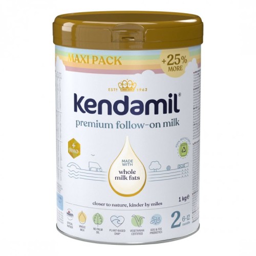 Zdjęcie produktu - 0 Kendamil Premium 2 HMO+ Mleko następne dla niemowląt po 6. miesiącu, 1000g
